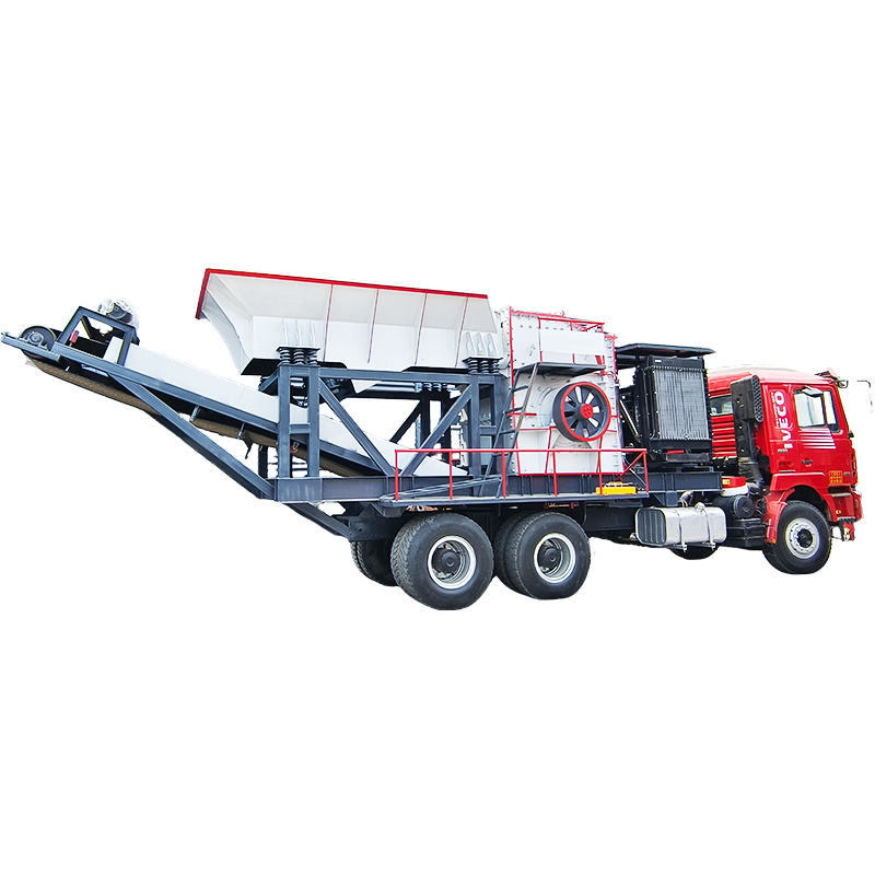 Vehicle-mounted mobile crushing station
